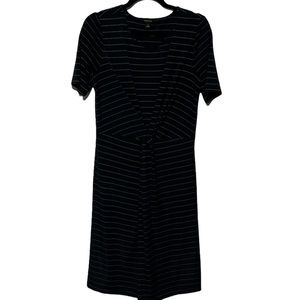 Ann Taylor Blue and White Striped Knot Front T-Shirt Dress Size Medium